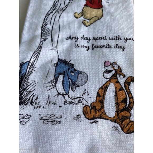 2 Pk Disney Winnie The Pooh Kitchen Towels A Day Spent With You Is My Favorite - Picture 8 of 11